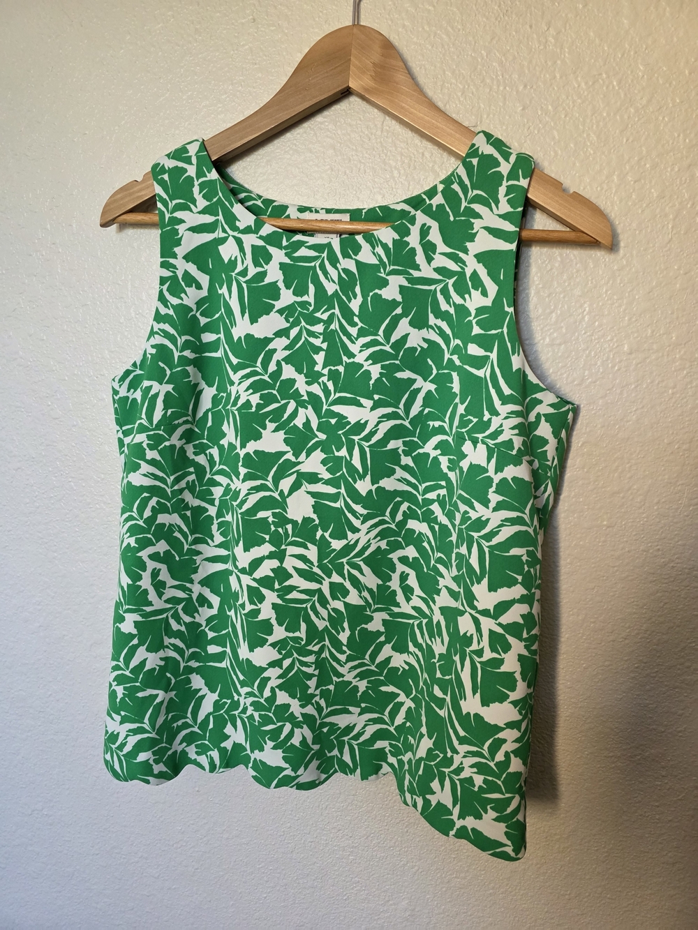 J.Crew Fern Print Blouse with Scalloped Hem